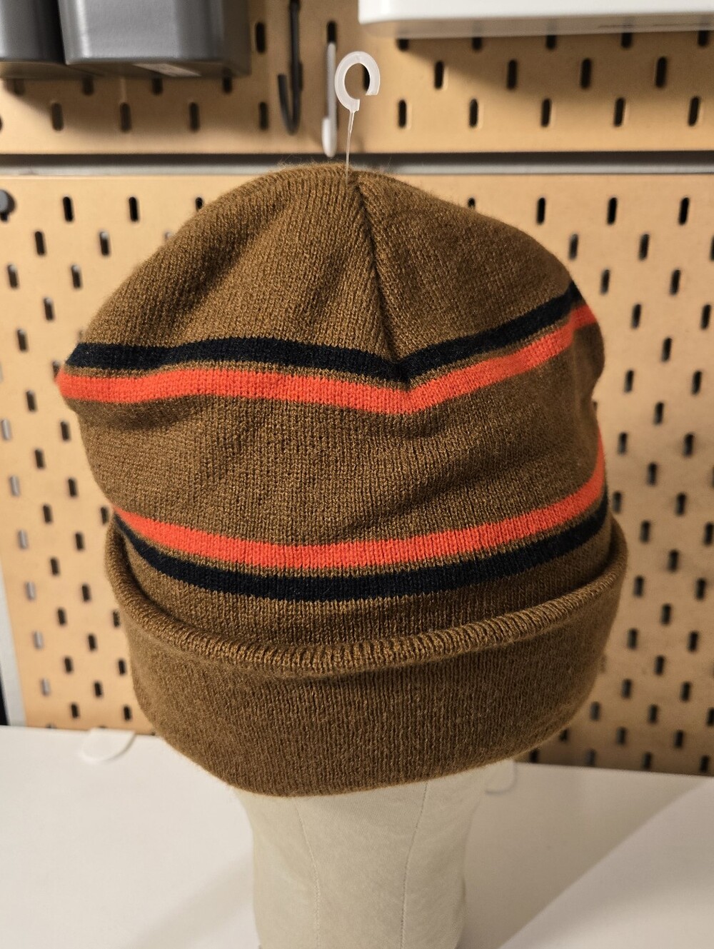 Krooked Skateboards Beanie Hat Eyes Cuffed Grunge 90s Retro brown orange - Picture 3 of 5